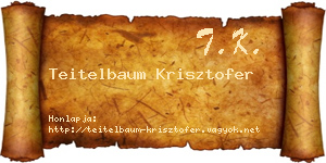 Teitelbaum Krisztofer névjegykártya